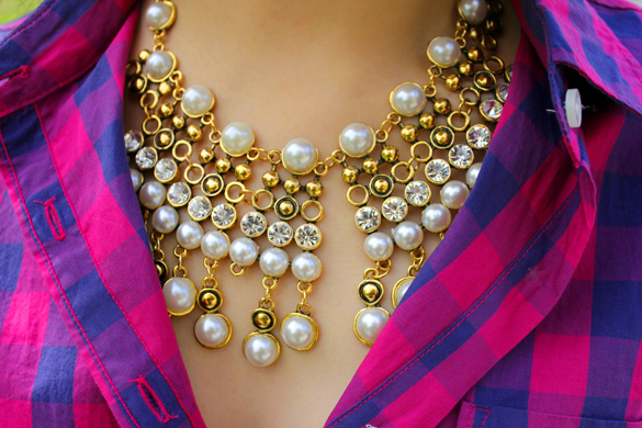 Anthropologie Moon Shower Bib Necklace