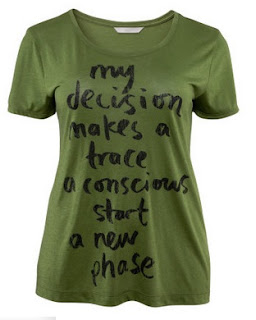 Camiseta verde mensaje ecológico H&M Conscious