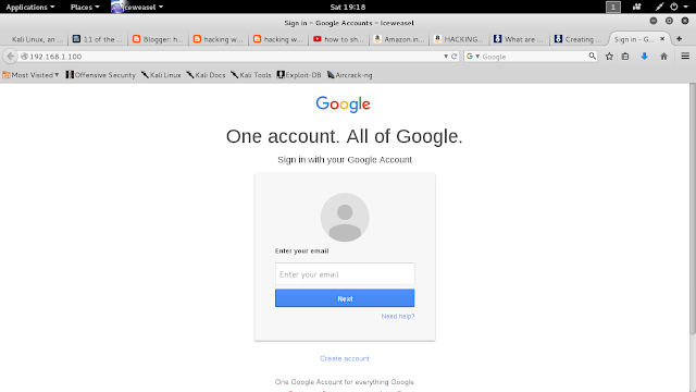 hack gmail id with kali linux
