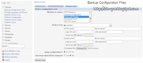 Cara Restore User Ssh dengan Webmin