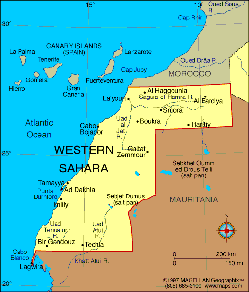 Sahara Occidental | Mapas Geográficos del Sáhara Occidental