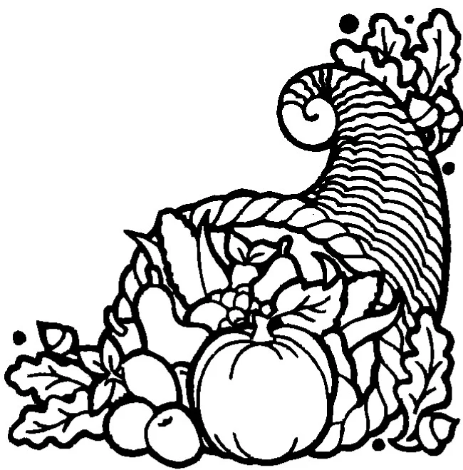 Thanksgiving Coloring Pages Thanksgiving Cornucopia Coloring Pages