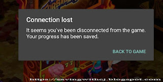 message saying connection lost