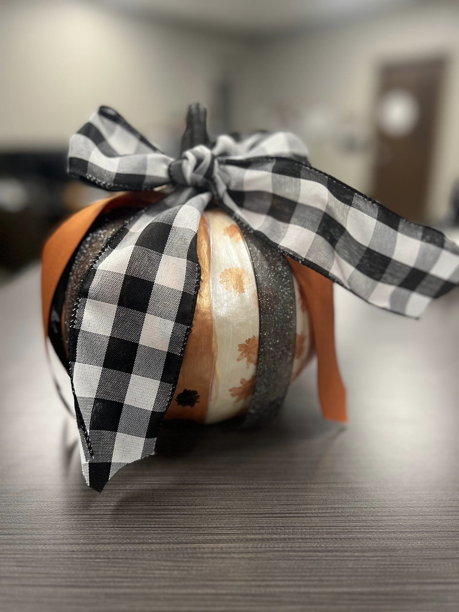 pumpkin with a bow