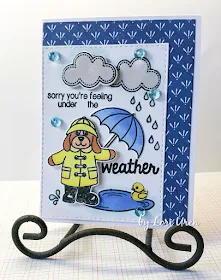 Sunny Studio: Sorry You're feeling Under The Weather Card by Lori Uren (using Rain or Shine stamp set).