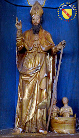 Saint-Nicolas (XVIIe siècle) - Statue en bois polychrome - Église de Rémoville (88)