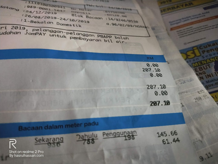 Nasib Baik Semak, Kalau Tak Kena Bayar RM200 Untuk Bil Air