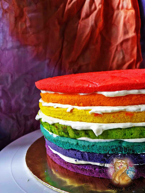 Syapex kitchen: Kek Span Pelangi / Rainbow Sponge Cake