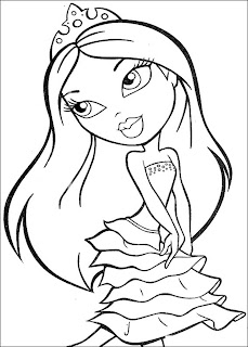 bratz coloring pages, cartoon coloring pages