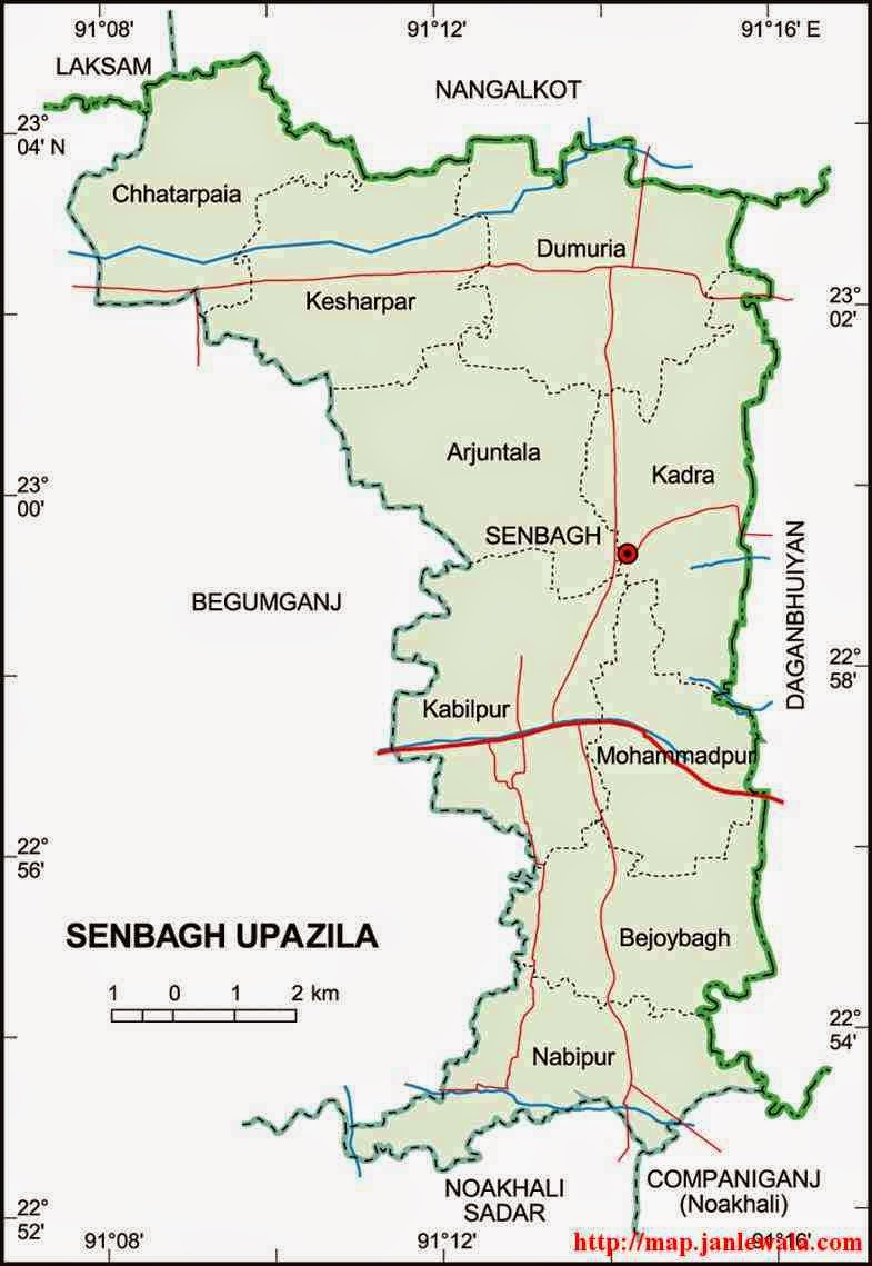 senbagh upazila map of bangladesh