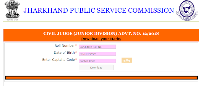 Civil Judge (107  Post)  Marks Released - Jharkhand Public Service Commission