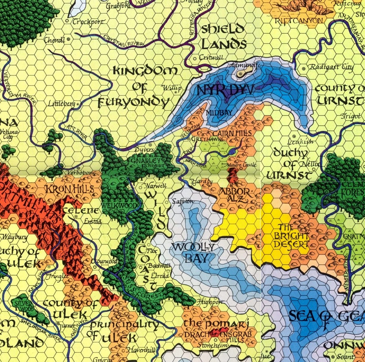 Map Of The World Of Greyhawk Greyhawk is just south of Nyr Dyv
