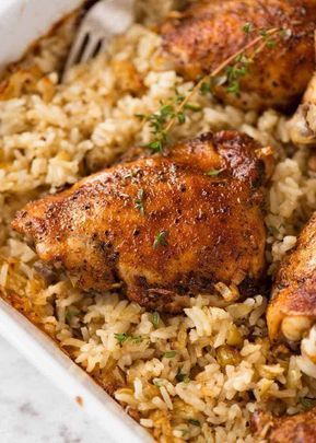   Oven Baked Chicken and Rice