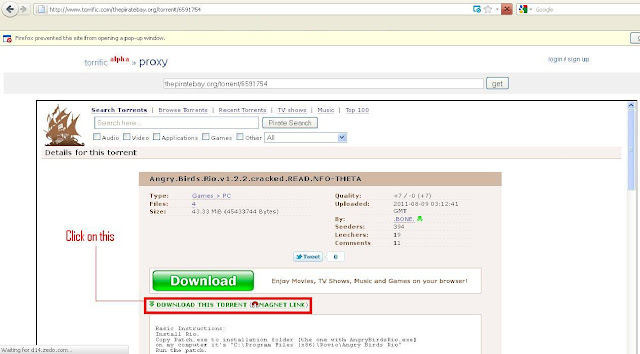 Download torrent file using download manager.