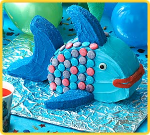 Kids Fish Birthday Cake - Birthday Invitation