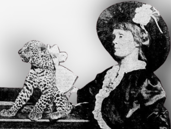 Mabel Stark with a leopard cub
