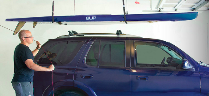 SUP Ceiling Storage | 4 Point Overhead Hoist for Paddleboards