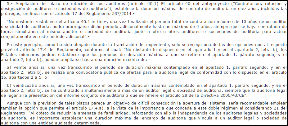 Extracto Dictamen 46/2015 Consejo Estado contratación rotación coauditoría