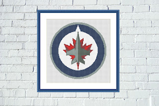 Winnipeg Jets logo cross stitch pattern - Tango Stitch