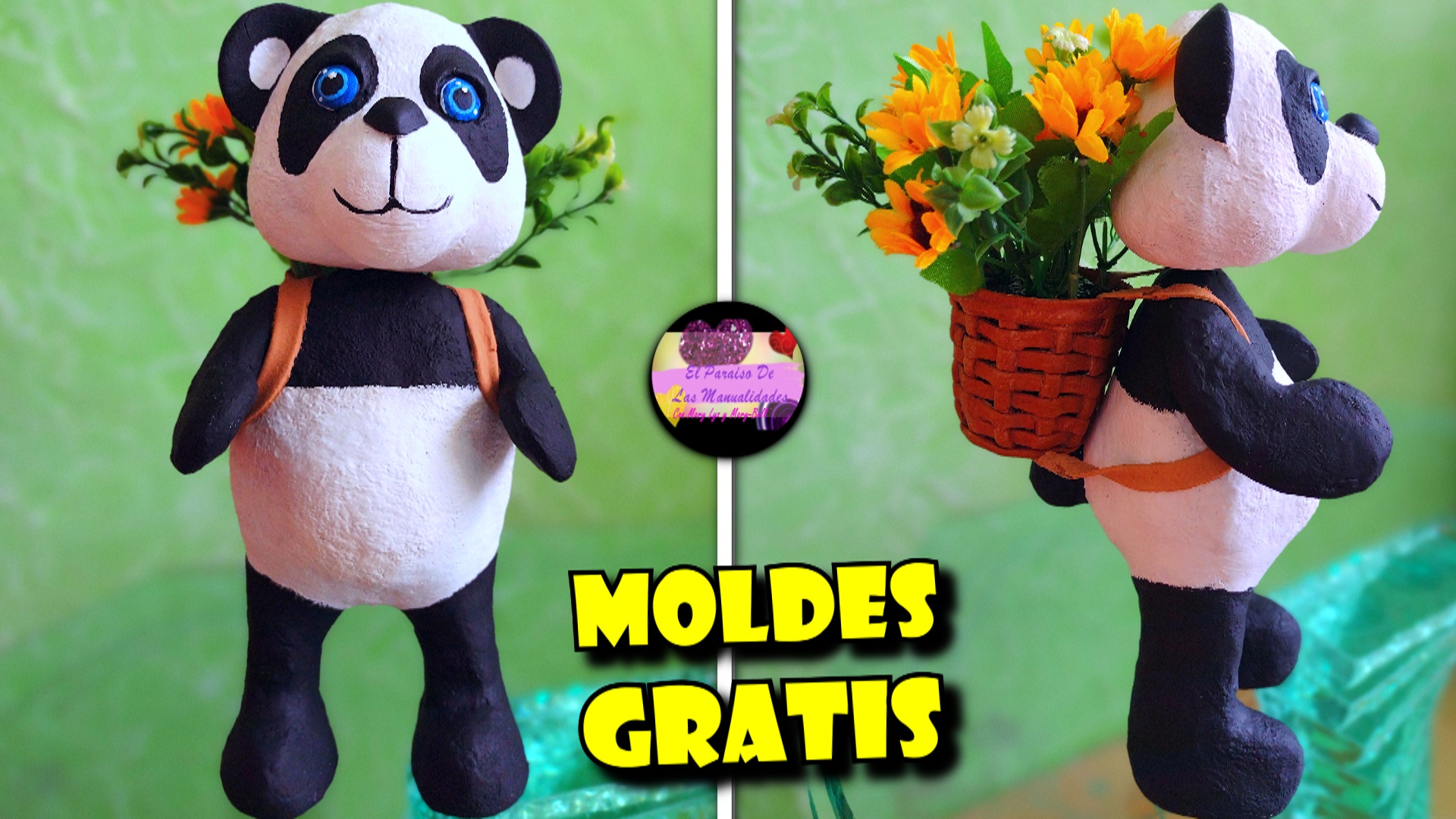 Haz tu propio oso panda en forma de florero solo con material reciclado