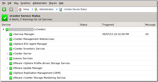 09 vCenter Service Status no error