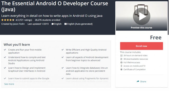 [100% Free] The Essential Android O Developer Course (Java)