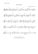 Fur Elise, free clarinet sheet music notes. Email ThisBlogThis!