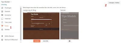 Cara mengganti tema blogspot