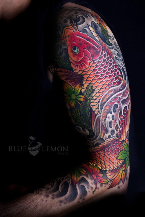 common carp tattoos. sleeve tattoo drawings.