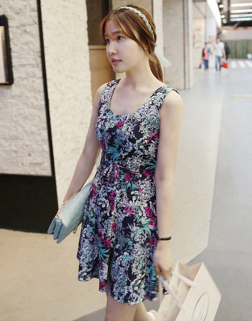 Classic Floral Flared Dress