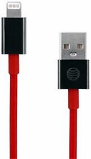 AT&T 4672A iPhone 5 Lightning to USB Cable - Non-Retail Packaging - Red