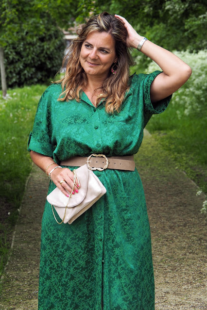 Look, mode, robe verte Dora Sézane, les petites bulles de ma vie