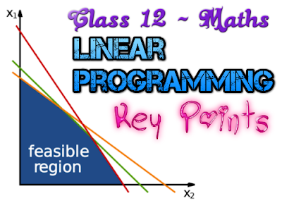 CBSE Class 12 - Mathematics - Linear Programming (Key Points) (#cbsenotes)(#eduvictors)