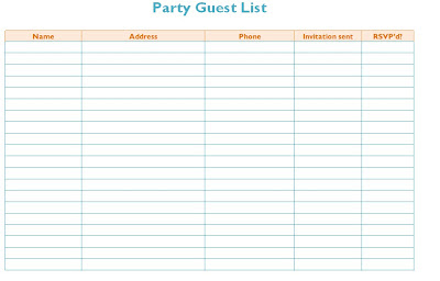 Party Guest List