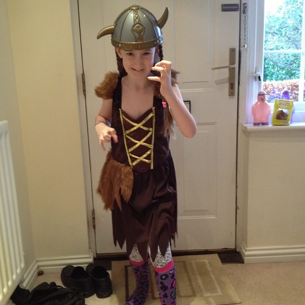 Tamsin in viking outfit