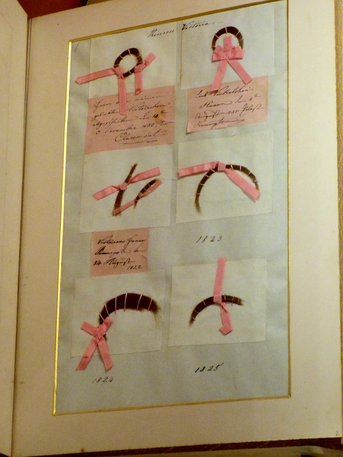 Locks of Queen Victoria's hair (1820-5)
