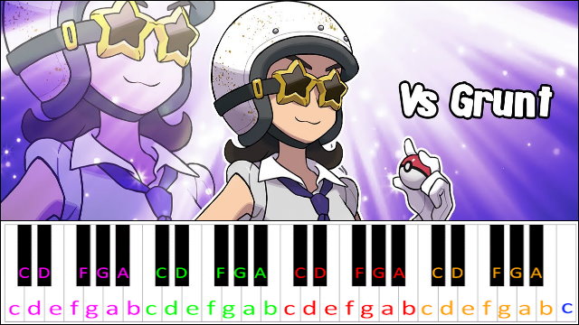 Battle! Team Star Grunt (Pokemon Scarlet & Violet) Piano / Keyboard Easy Letter Notes for Beginners