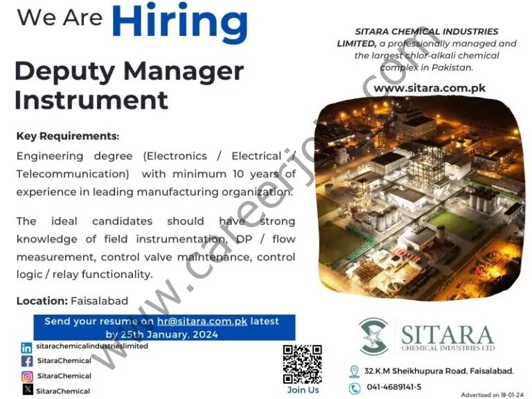 Jobs in Sitara Chemical Industries Limited