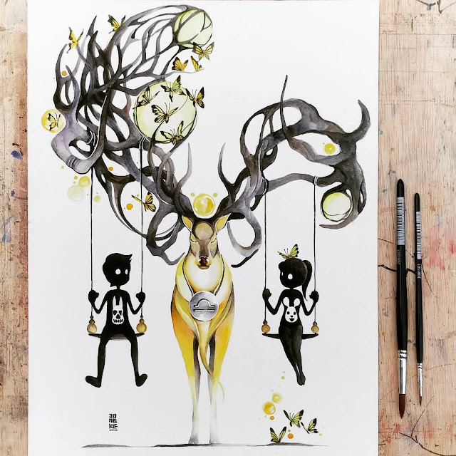 Amazing Watercolor Painting Mr. Black Editions