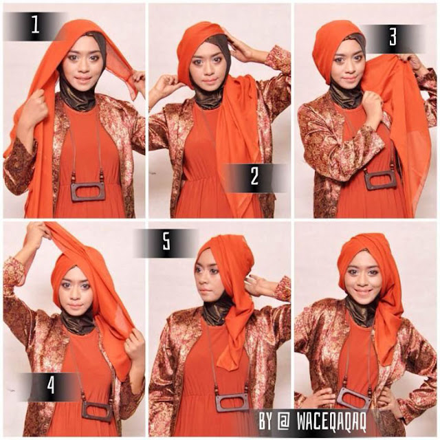 padu padan jilbab pesta simple dengan jaket kulit