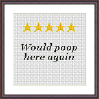 Would poop here again funny cross stitch pattern - JPCrochet