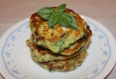 Plate of zucchini corn fritters.