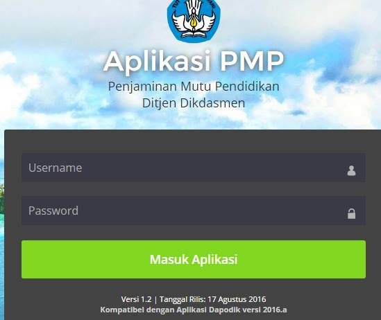 gambar login aplikasi PMP