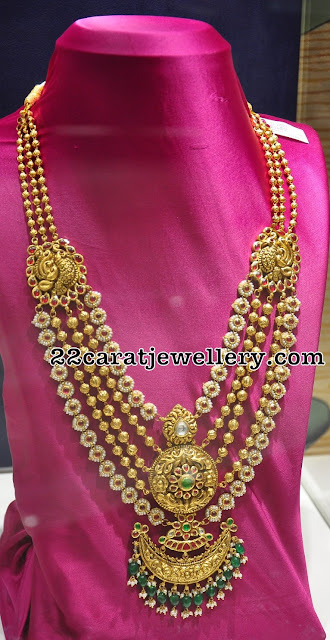 Gold Beads and Pearls Long Chain by PMJ