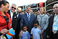 President Abdullah Gul at the construction field of a Turkish school, Congo