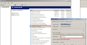 Start the configure the windows service for Oracle Seed Database