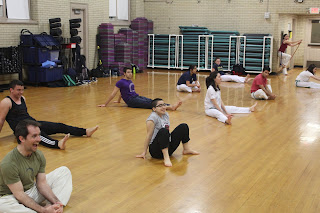 Group of students casually stretching