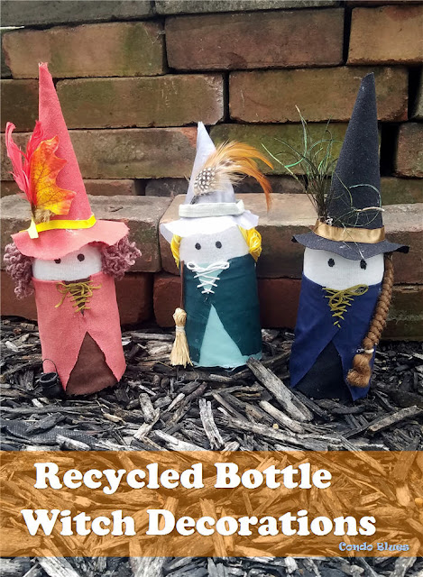 how to make recycled glass bottle Halloween decorations