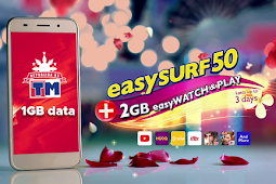 TM EasySurf50 : 1GB data + Free 2GB YouTube, Mobile Legends, EasyWatch & Play apps