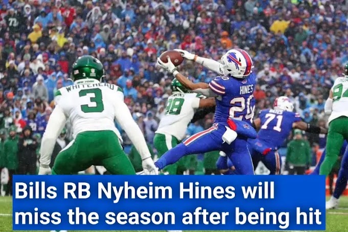 Nyheim Hines of the Bills will miss the 2023 season after suffering an ACL injury while on a jet ski.